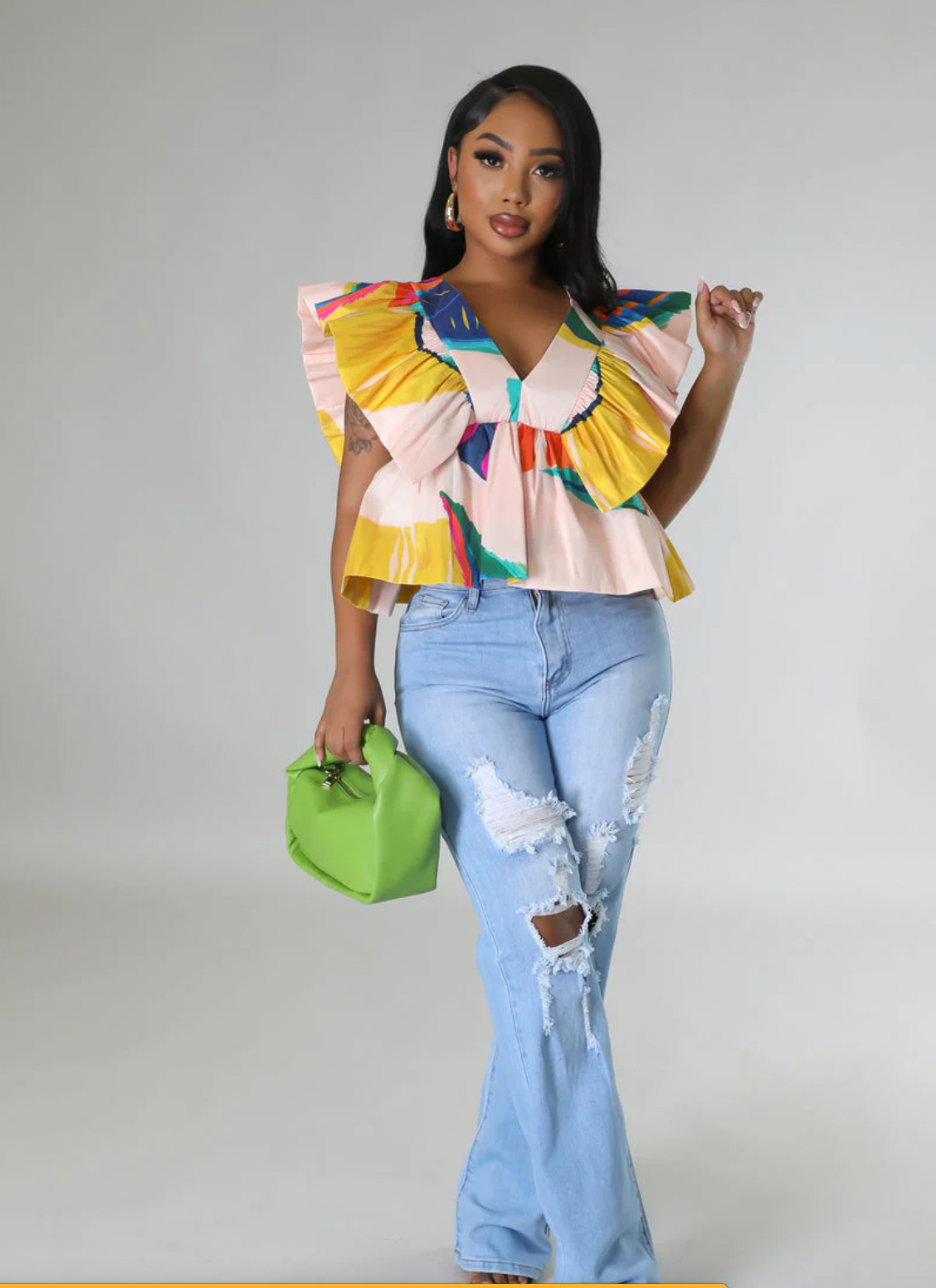 Baby Doll Flare Colorful Top