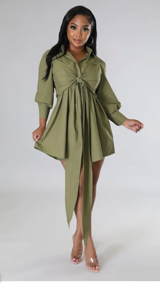 The Front Tie Shirt Dress