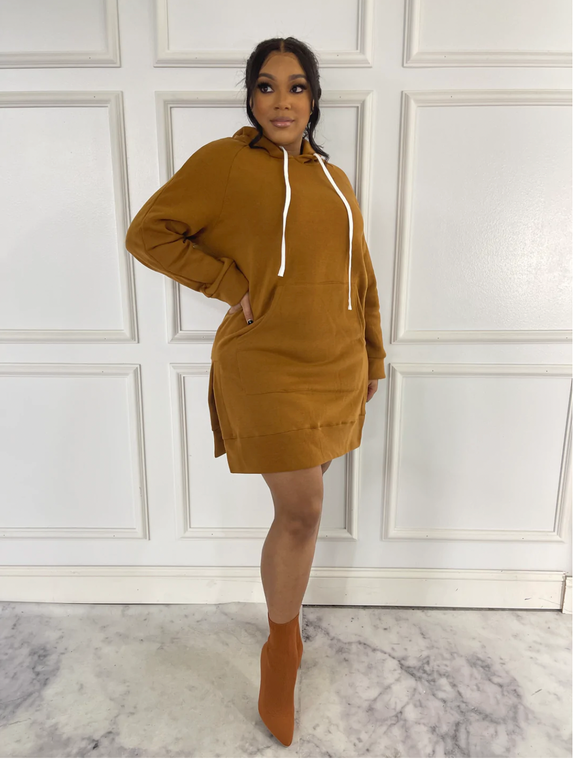 Oversized hoodie dress online outfit